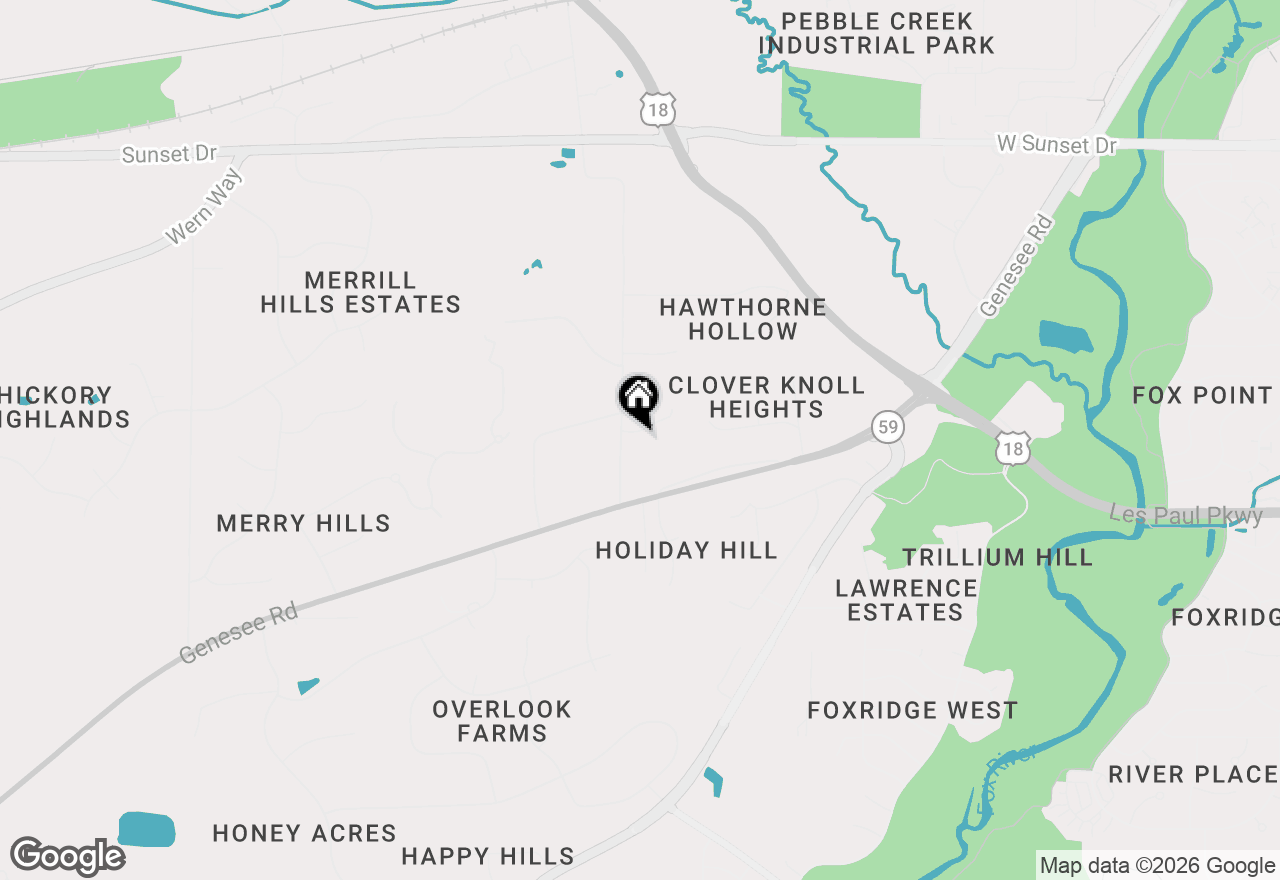Map of W269S3616 Merrill Hills Rd, Waukesha, WI 53189