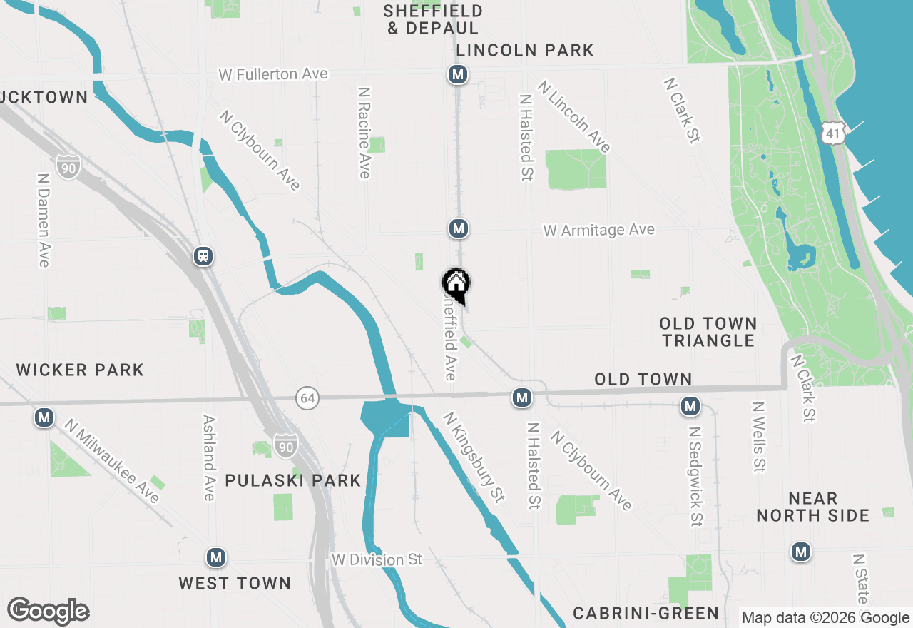 Map of 1823 N Sheffield Avenue #2, Chicago, IL 60614