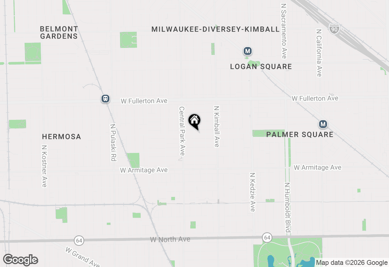 Map of 3530 W Palmer Street #GR, Chicago, IL 60647