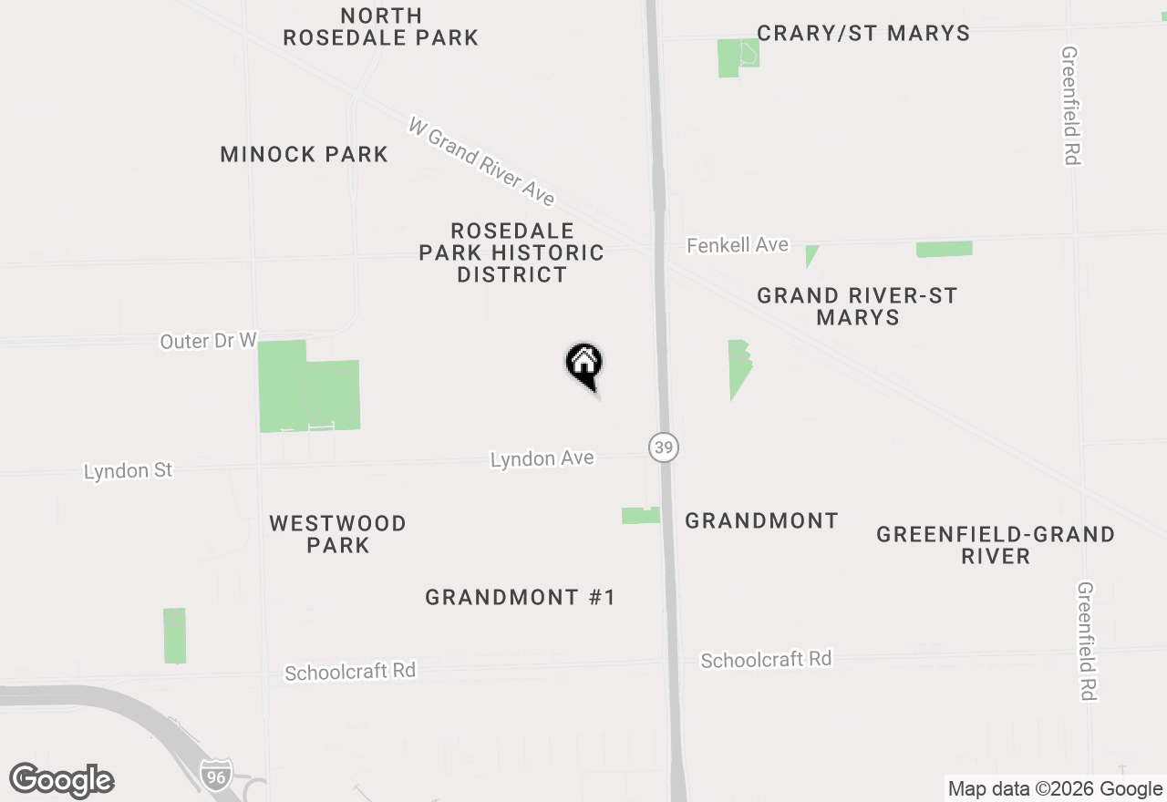 Map of 14635 Penrod Street, Detroit, MI 48223