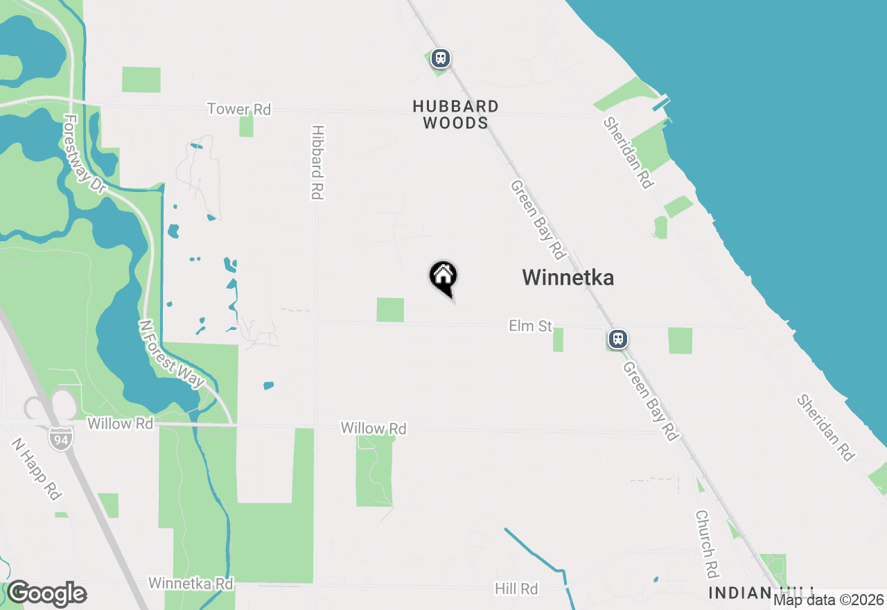 Map of 1050 Spruce Street, Winnetka, IL 60093