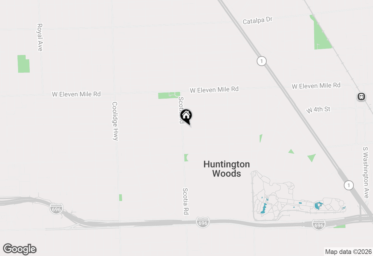 Map of 10846 Hart Avenue, Huntington Woods, MI 48070