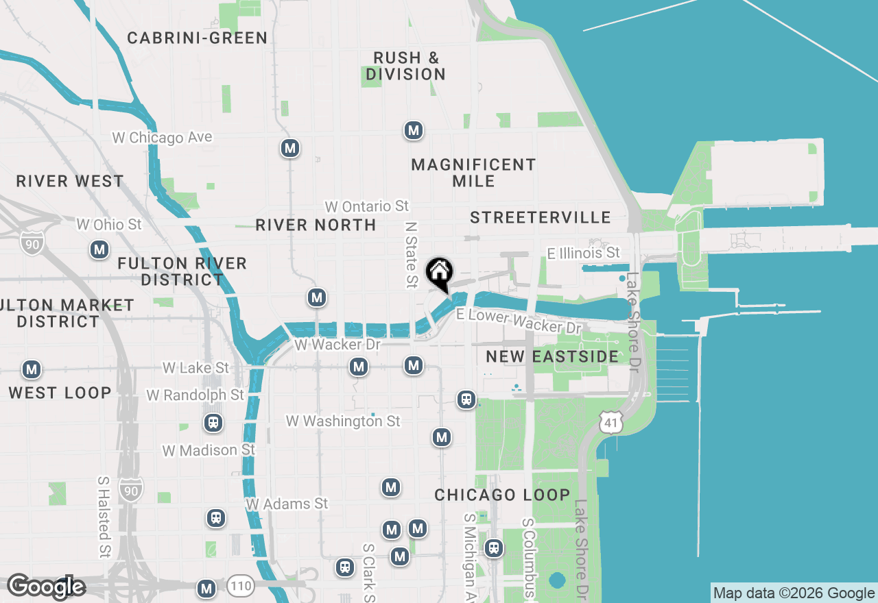Map of 401 N Wabash Avenue #31J, Chicago, IL 60611