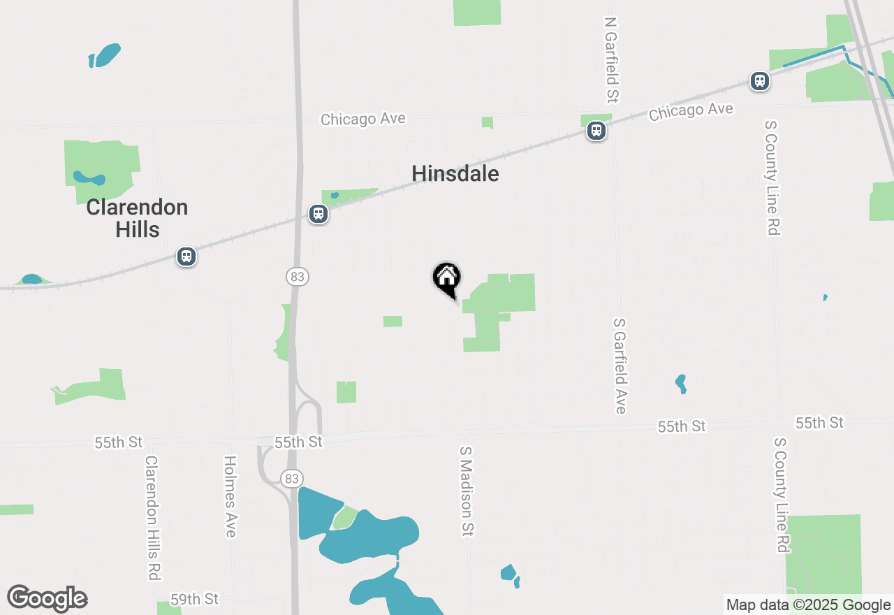 Map of 639 S Thurlow Street, Hinsdale, IL 60521