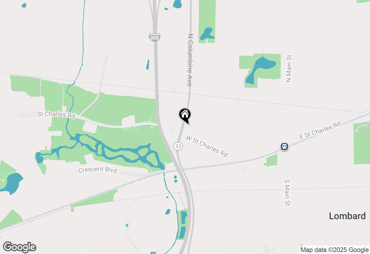 Map of 25 N Columbine Avenue, Lombard, IL 60148