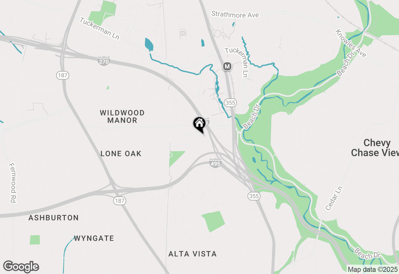 Map of 5307 Merriam Street, Bethesda, MD 20814