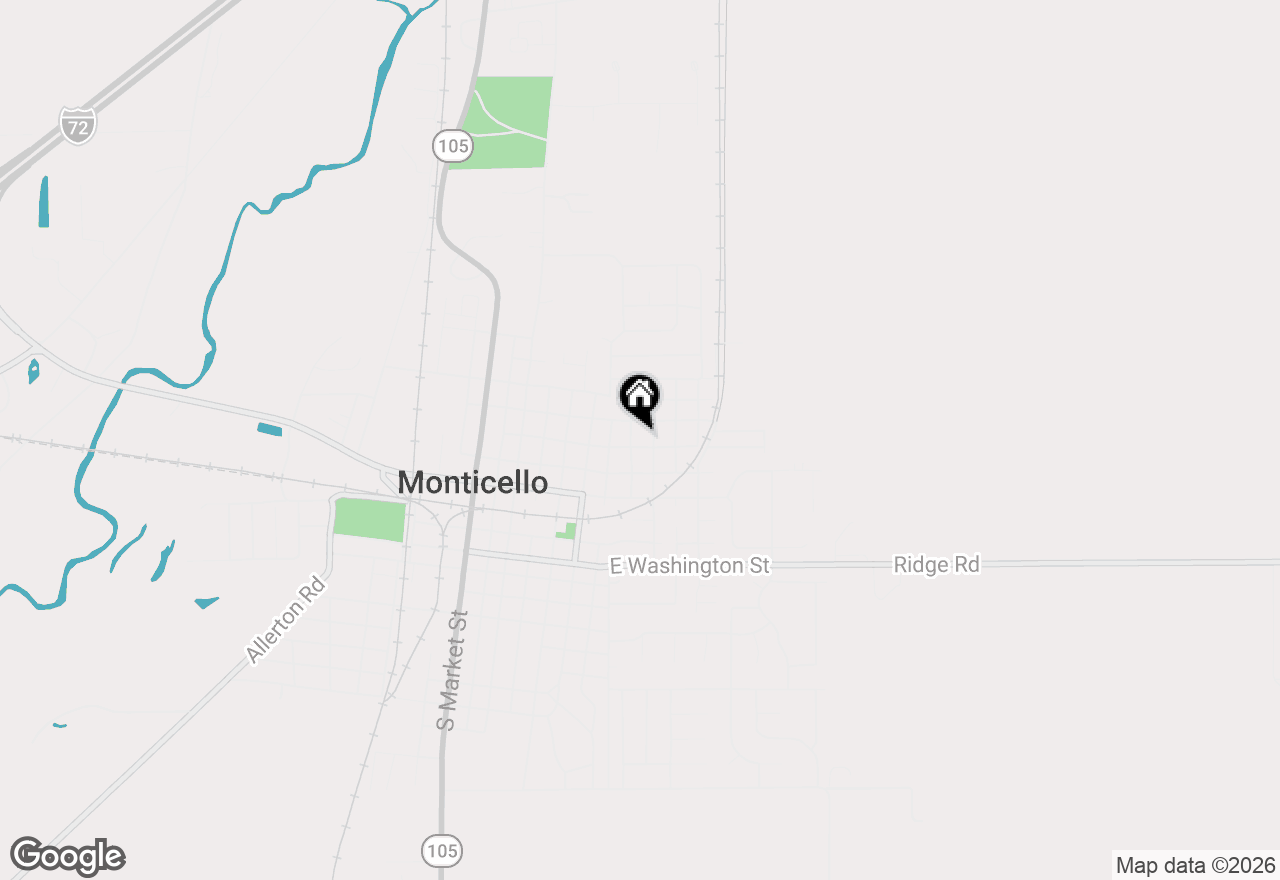 Map of 702 E Lincoln Street, Monticello, IL 61856