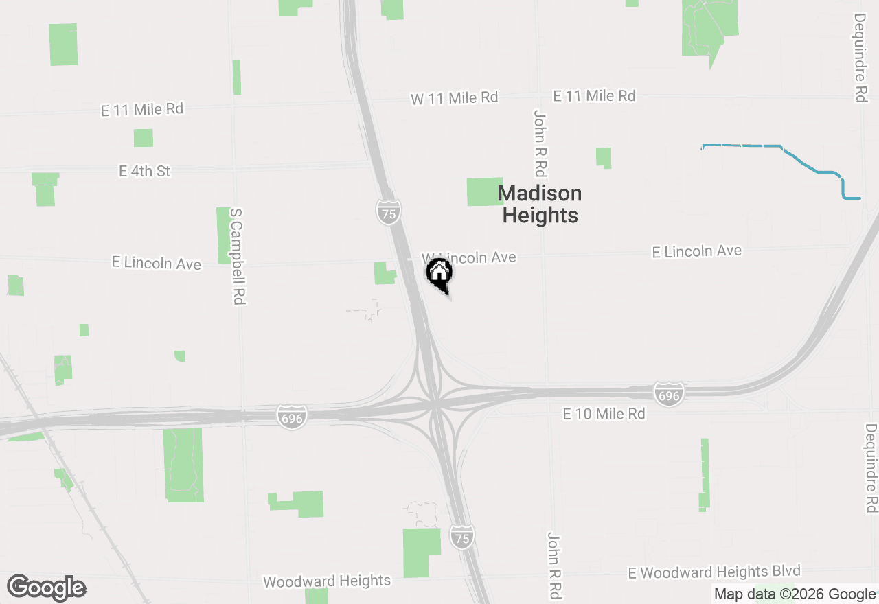Map of 628 W Hudson Avenue, Madison Heights, MI 48071
