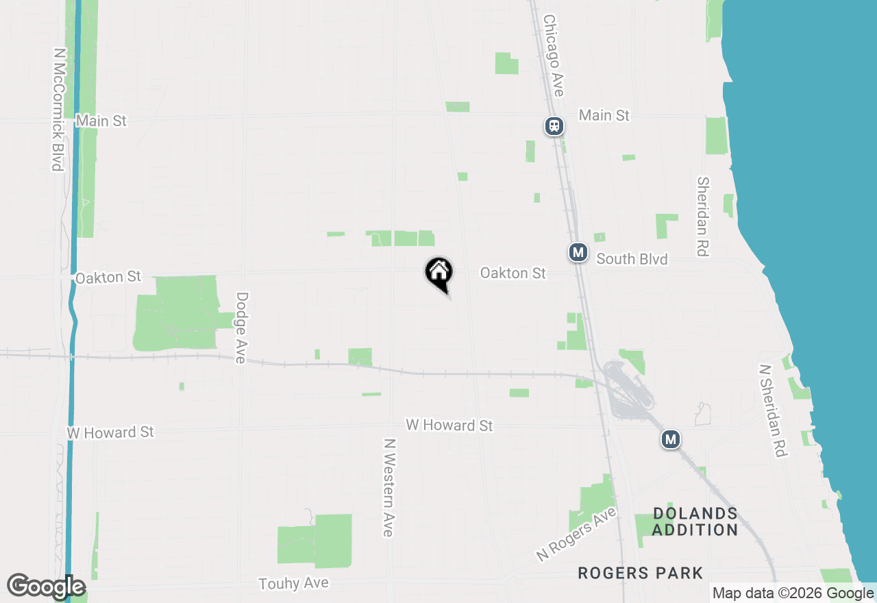 Map of 1104 Austin Street, Evanston, IL 60202