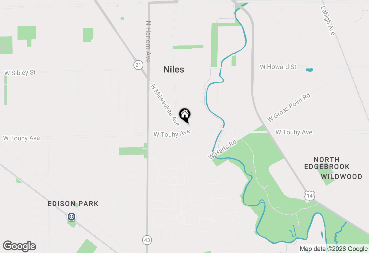 Map of 6980 W Touhy Avenue #402, Niles, IL 60714