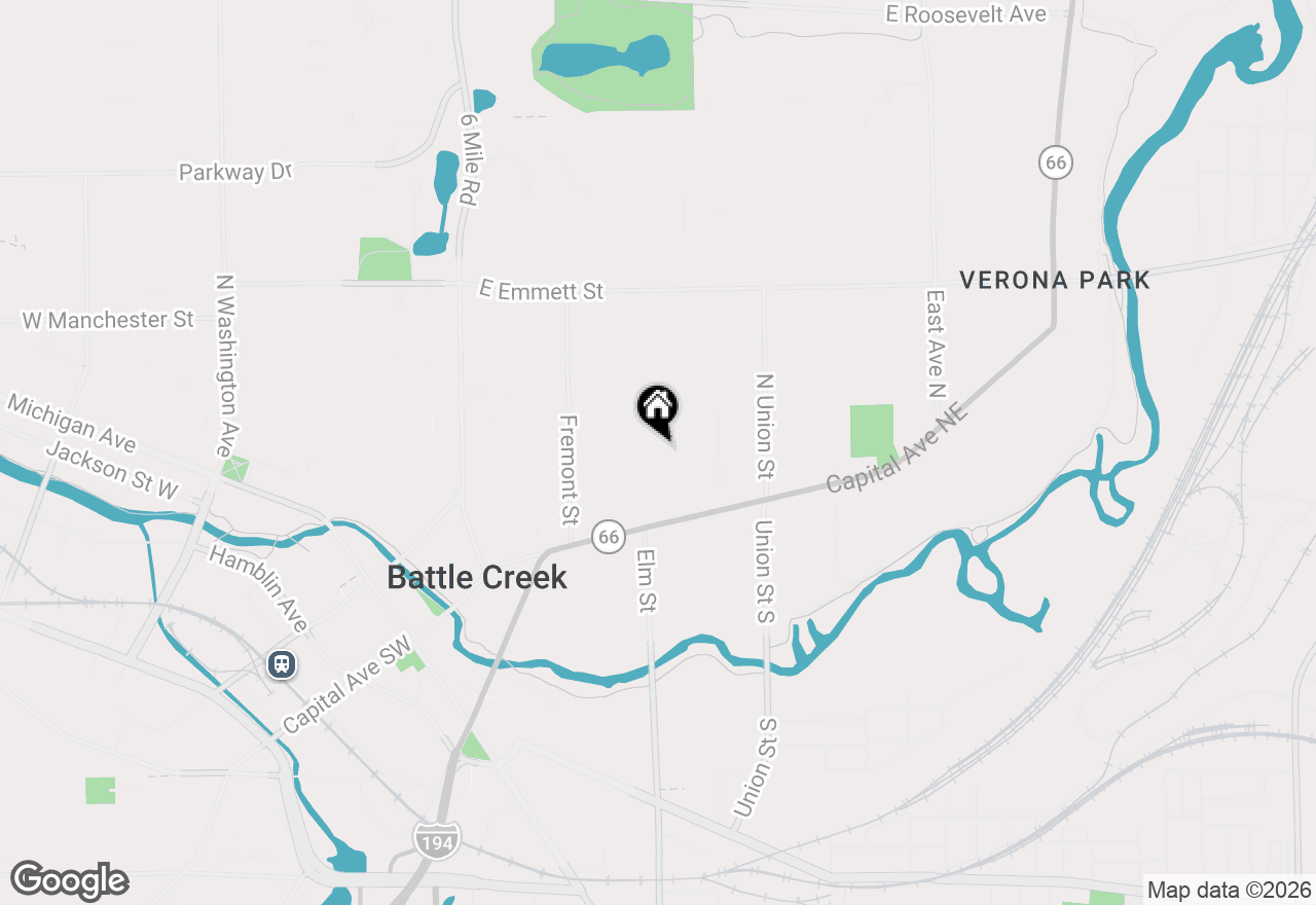 Map of 84 Wendell Street, Battle Creek, MI 49017