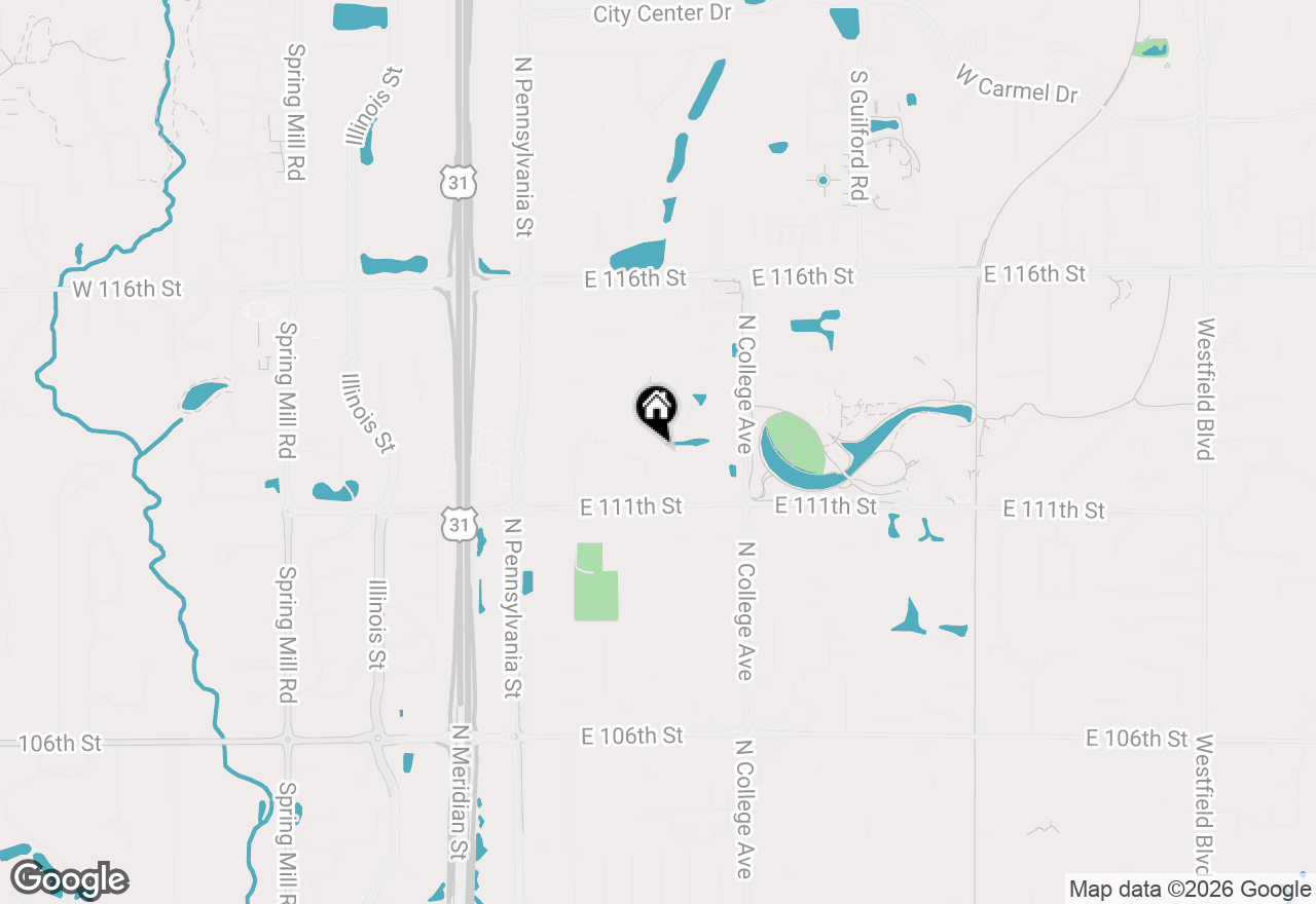 Map of 596 Burr Oak Drive, Carmel, IN 46032