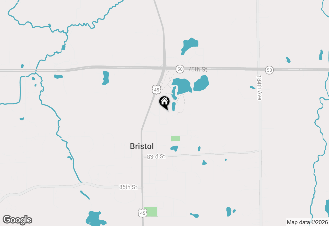 Map of 7884 Fredricksburg Ct, Bristol, WI 53104