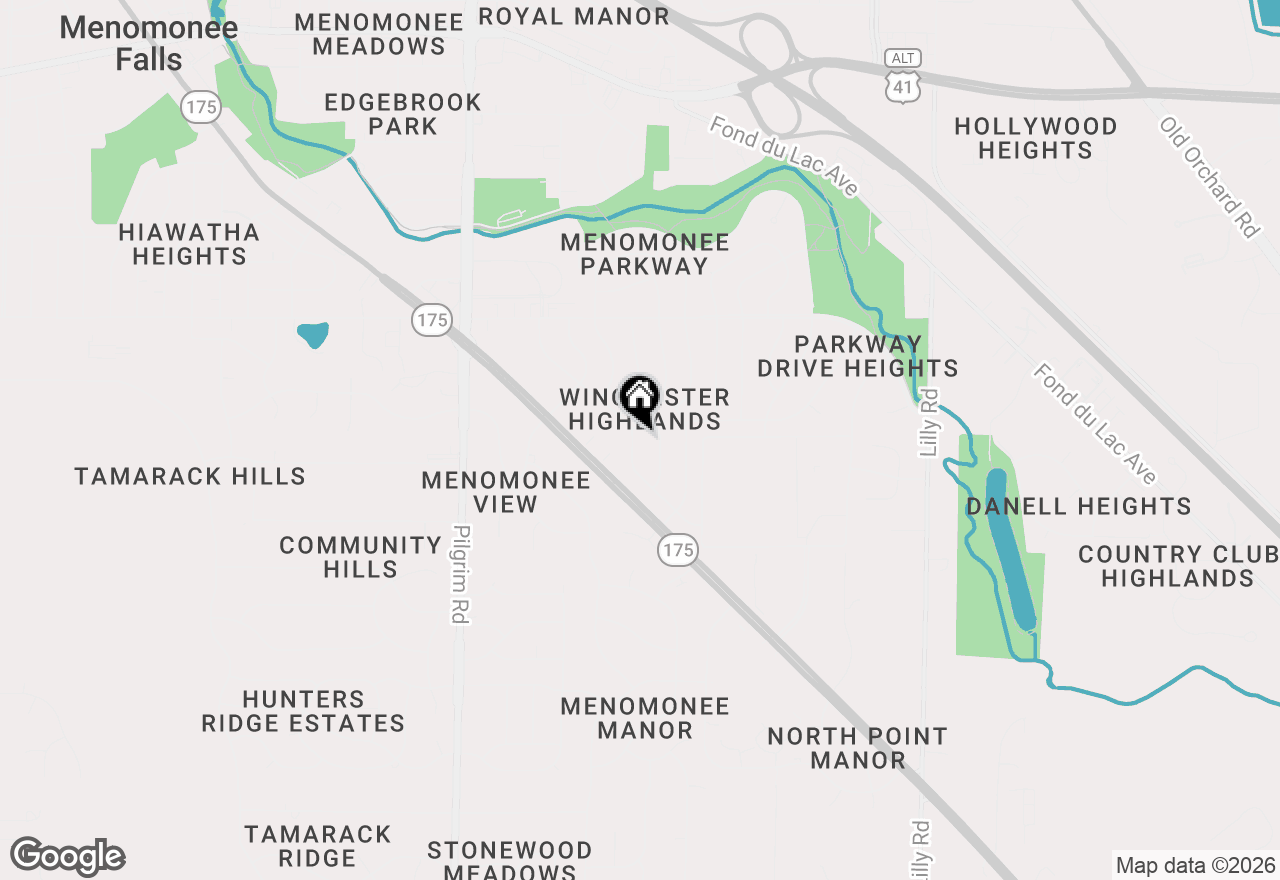Map of W150N8180 Manhattan Dr, Menomonee Falls, WI 53051