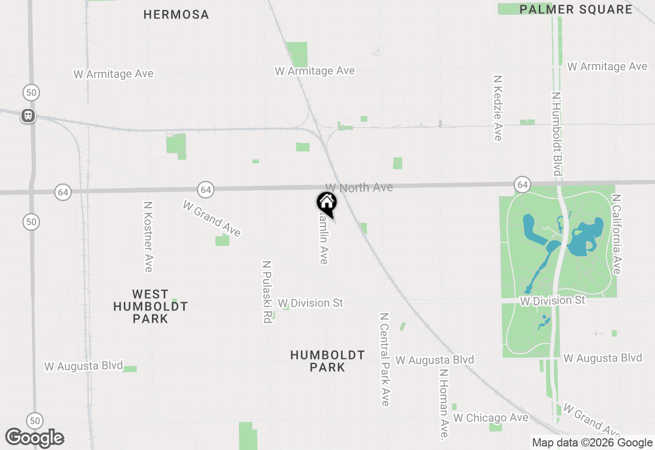 Map of 1443 N Hamlin Avenue, Chicago, IL 60651