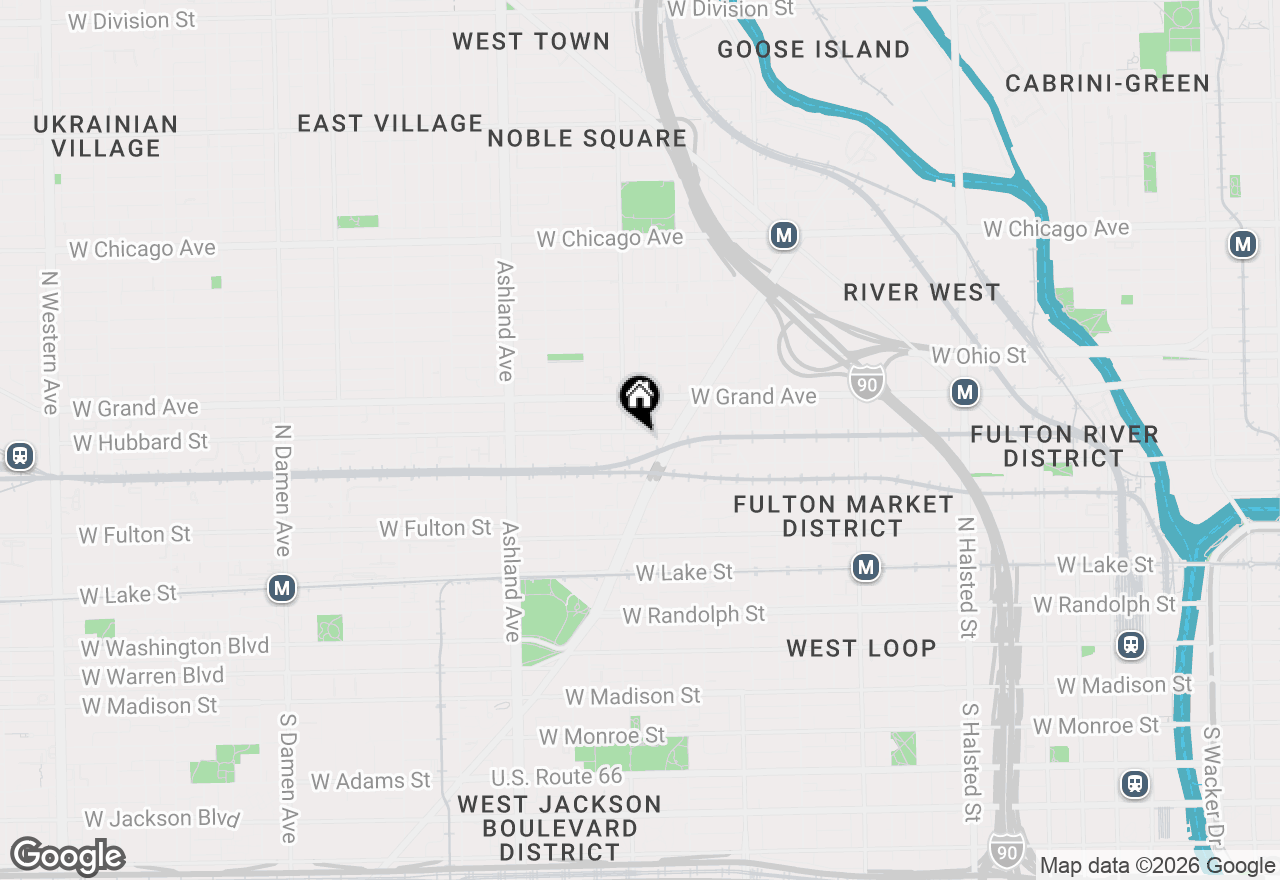 Map of 1369 W Hubbard Street #1W, Chicago, IL 60642