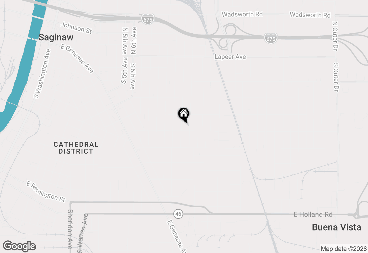 Map of 544 S 13th Street, Saginaw, MI 48601
