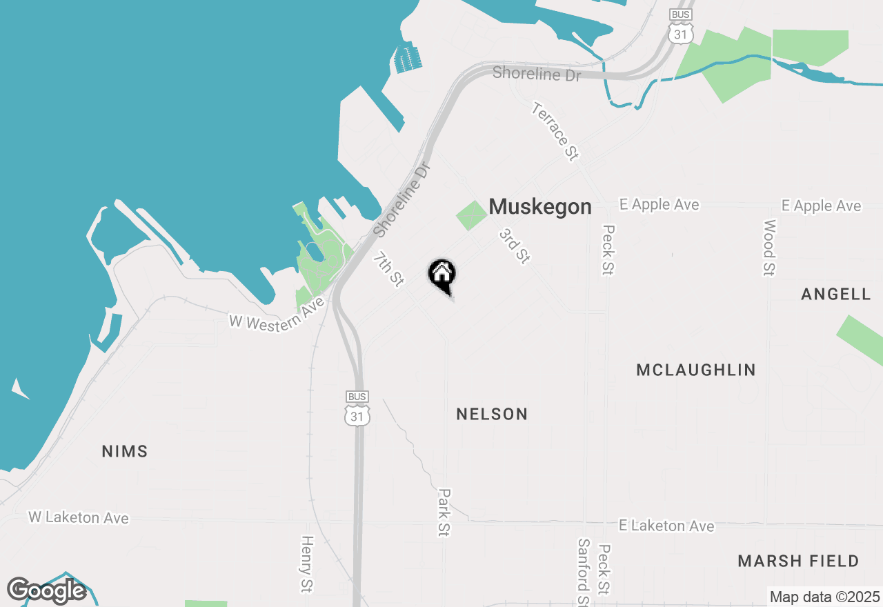 Map of 440 Houston Avenue, Muskegon, MI 49441