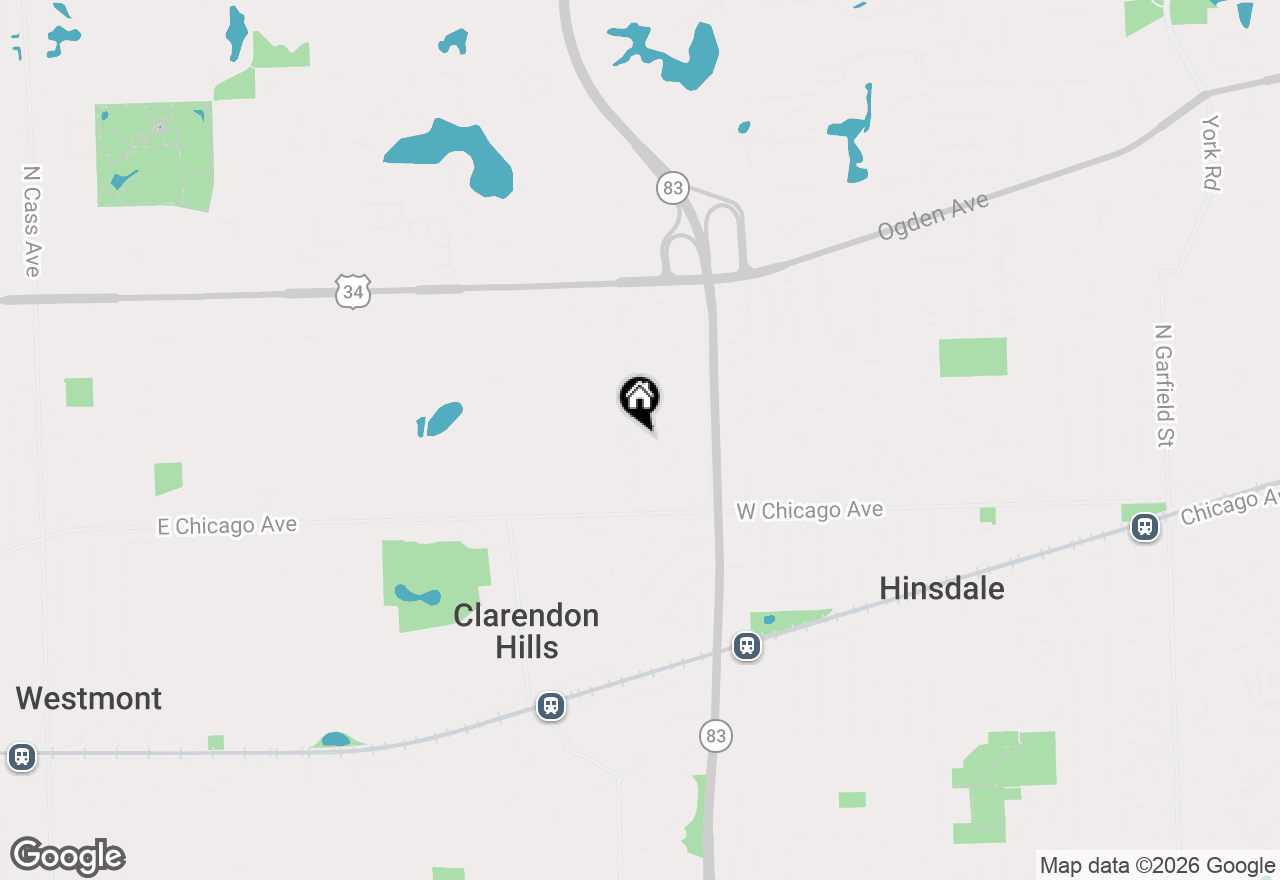 Map of 231 Middaugh Road, Clarendon Hills, IL 60514