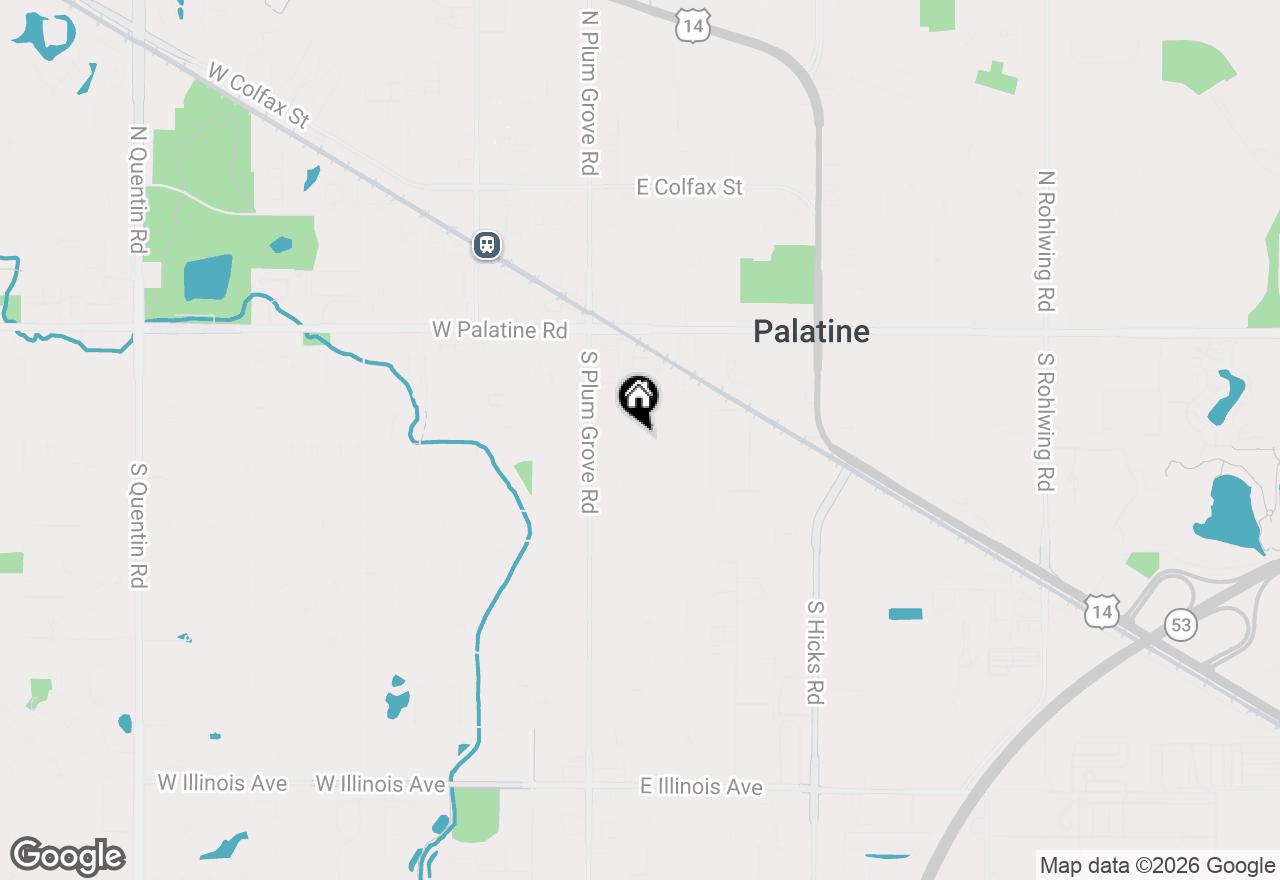 Map of 158 S Benton Street, Palatine, IL 60067