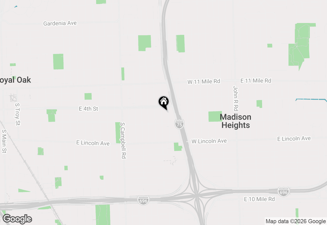 Map of 417 Helene Avenue, Royal Oak, MI 48067