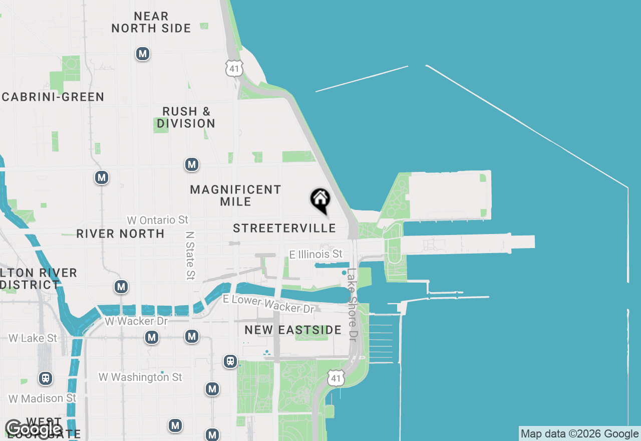 Map of 401 E Ontario Street #3409, Chicago, IL 60611