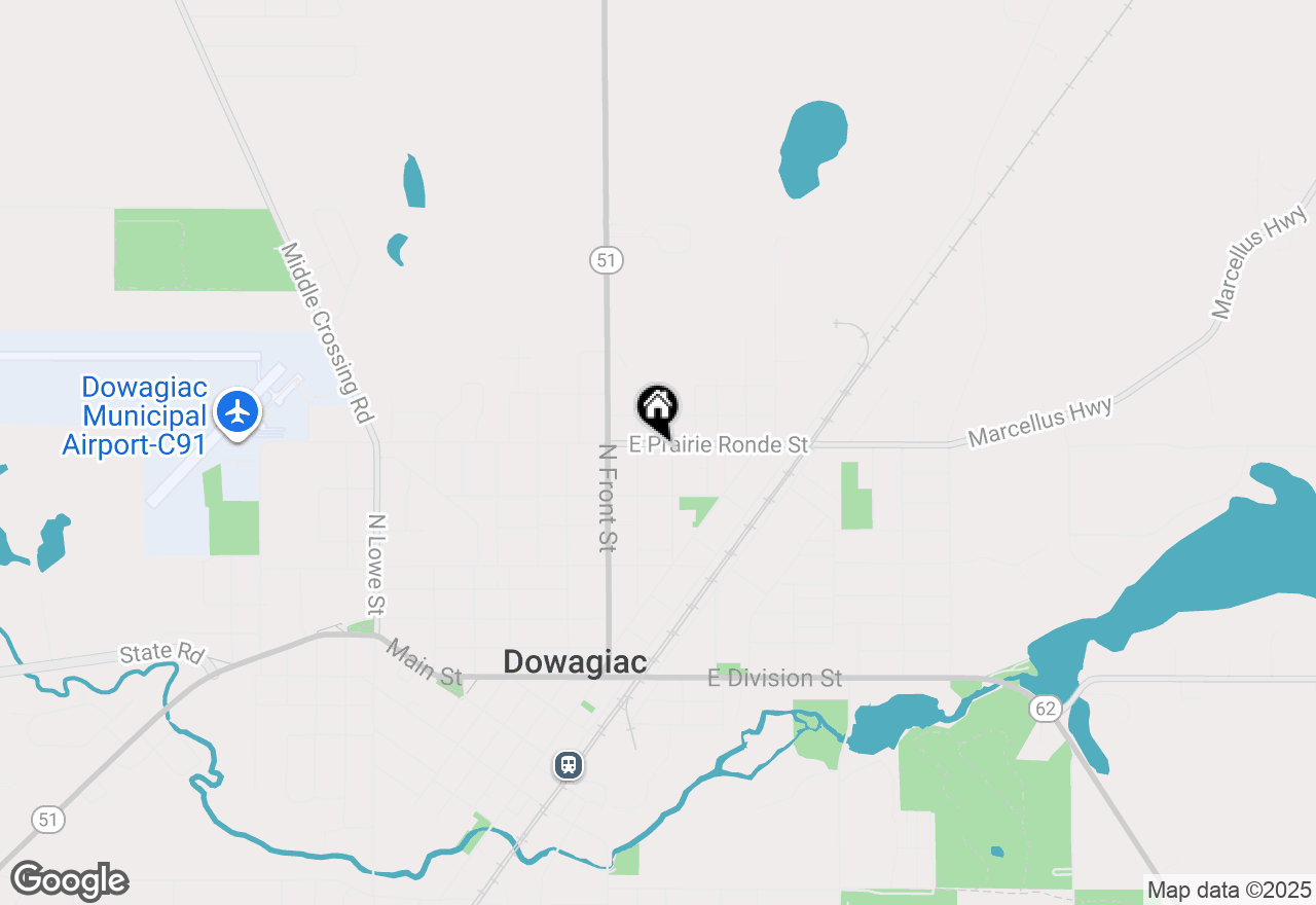 Map of 208 E Prairie Ronde Street, Dowagiac, MI 49047