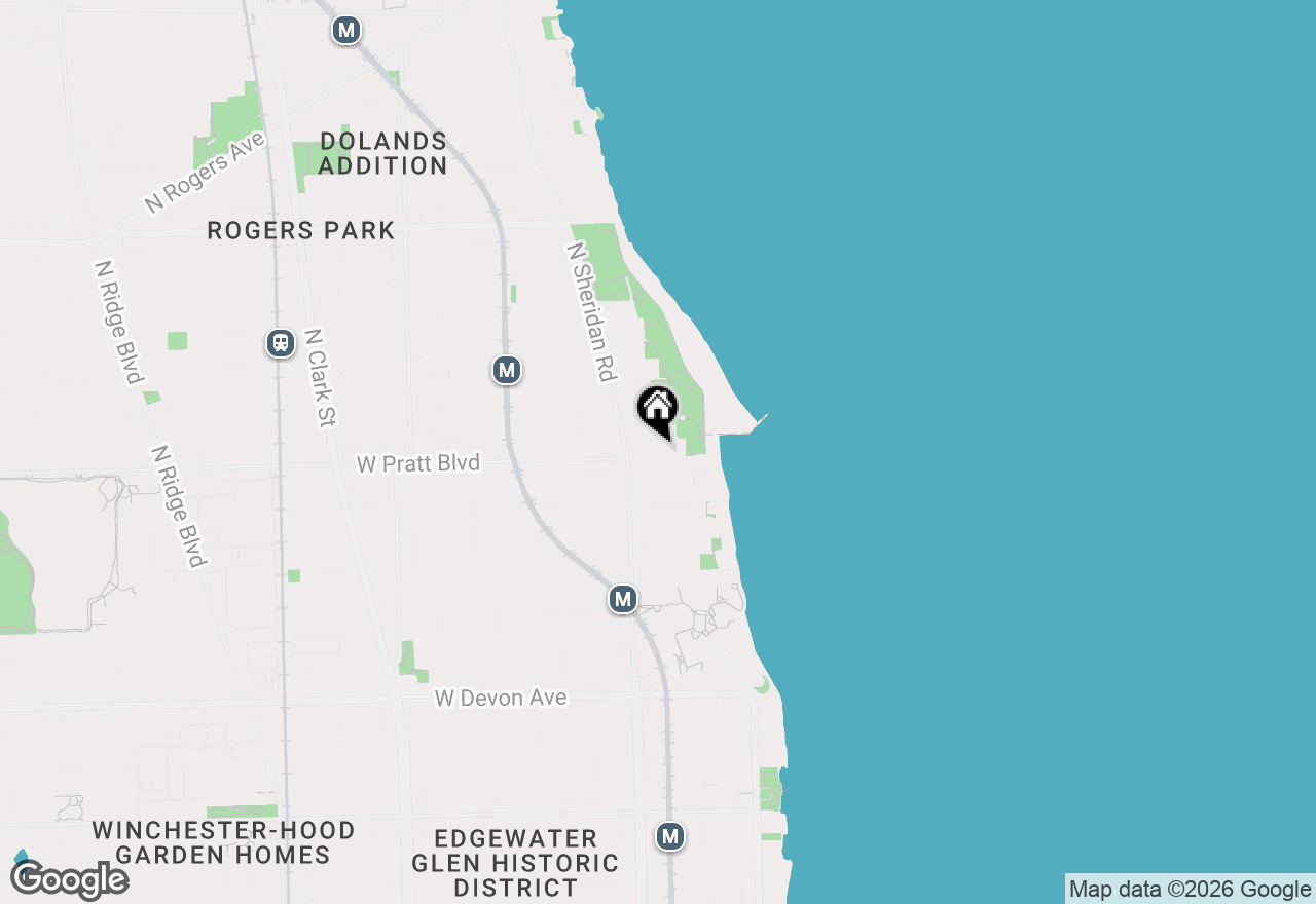 Map of 1128 W Pratt Boulevard #1N, Chicago, IL 60626