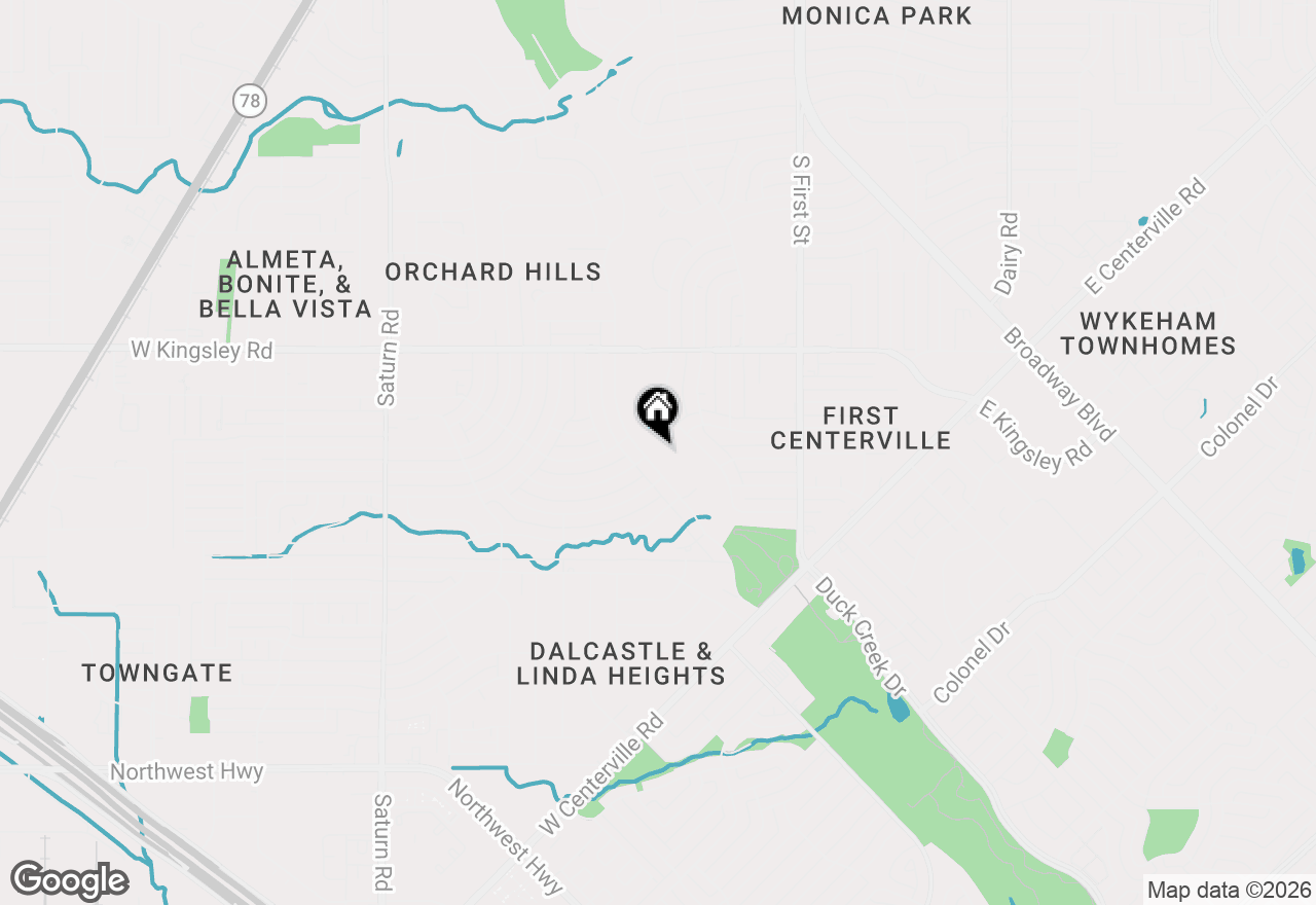 Map of 3402 S Glenbrook Drive, Garland, TX 75041