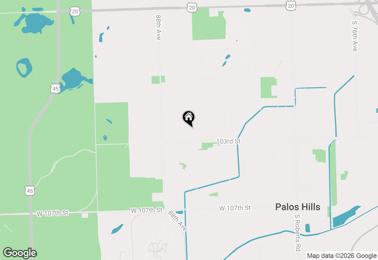 Map of 10225 S 86th Court, Palos Hills, IL 60465