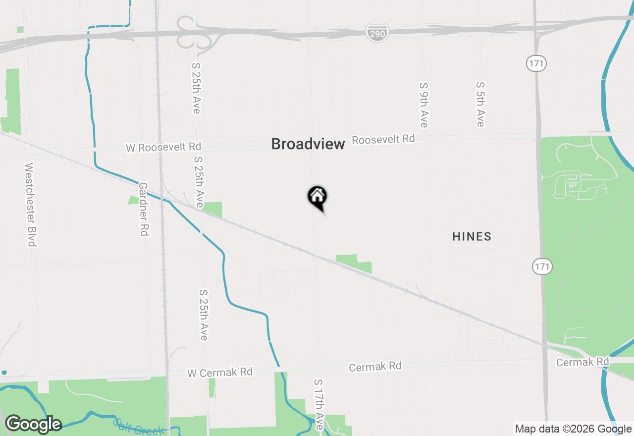 Map of 2433 S 17th Avenue, Broadview, IL 60155