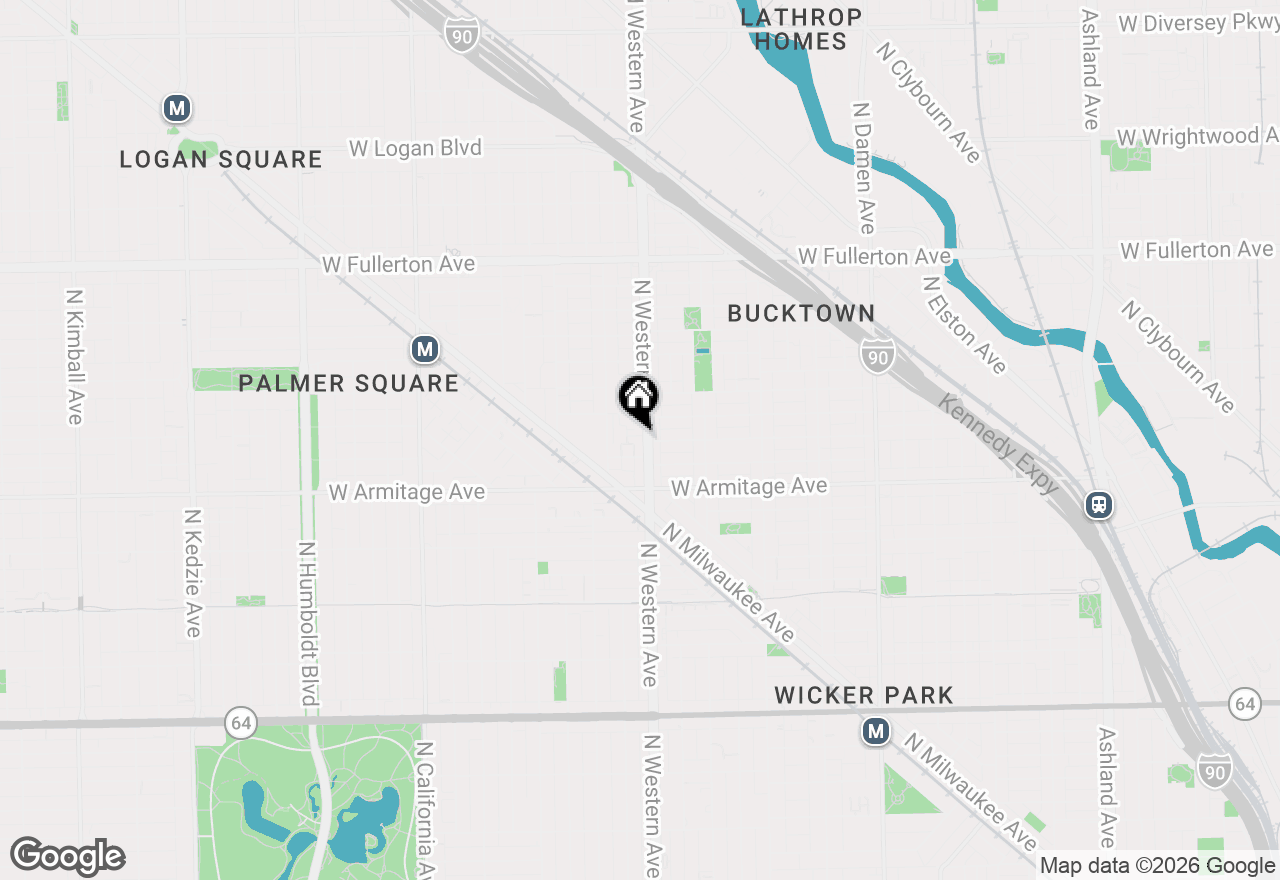 Map of 2050 N Western Avenue #3W, Chicago, IL 60647
