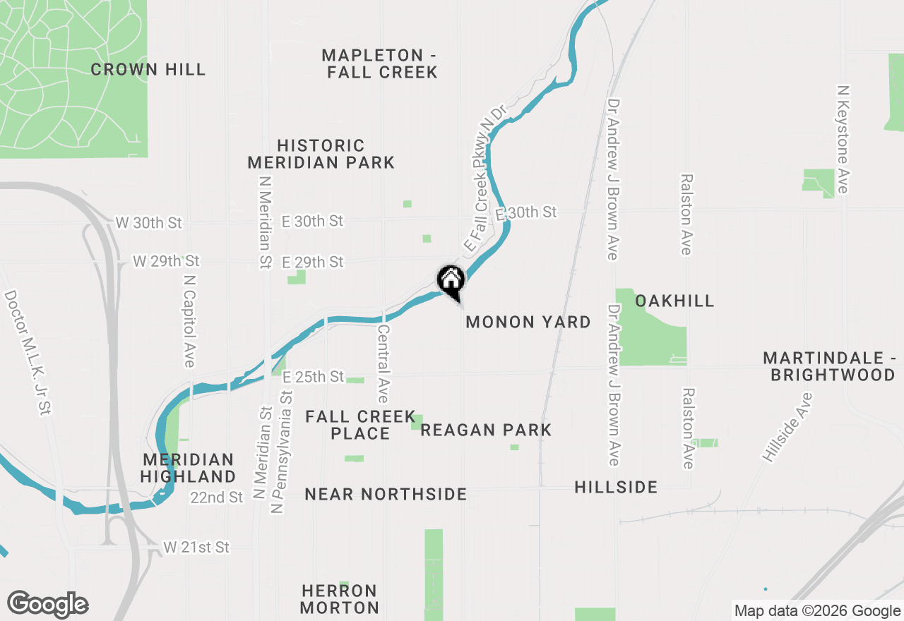 Map of 2730 Sutherland Avenue, Indianapolis, IN 46205