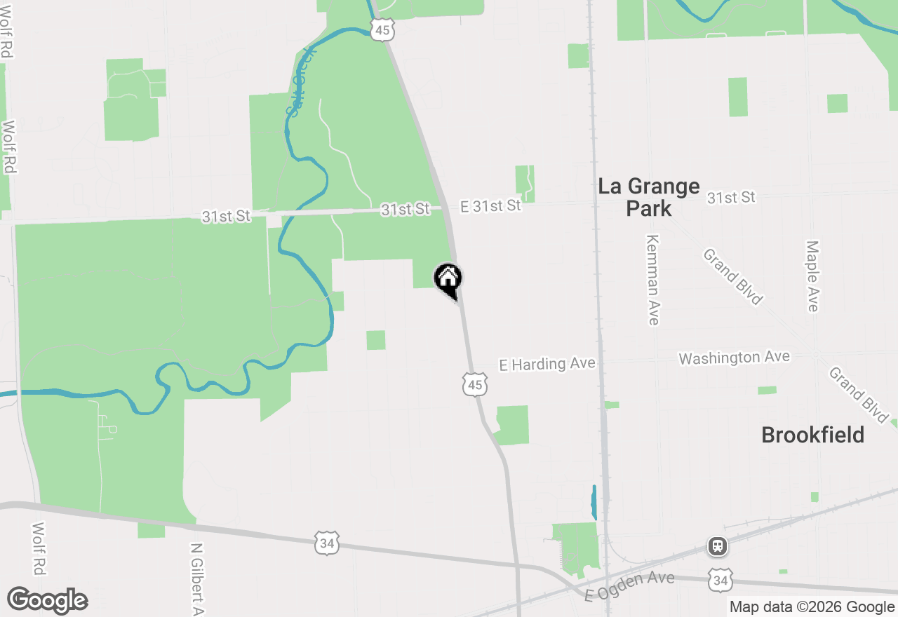 Map of 821 N Catherine Avenue, La Grange Park, IL 60526