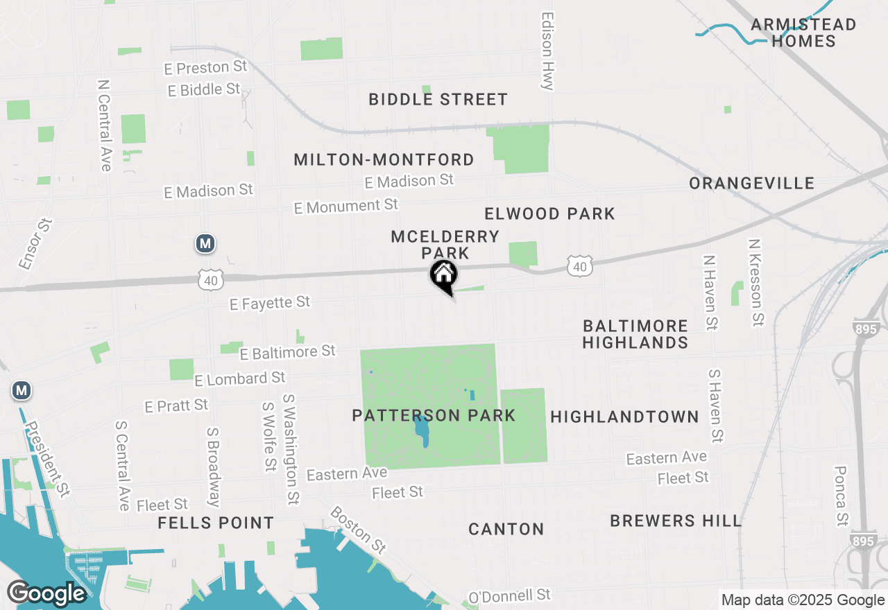 Map of 136 N Lakewood Avenue, Baltimore, MD 21224