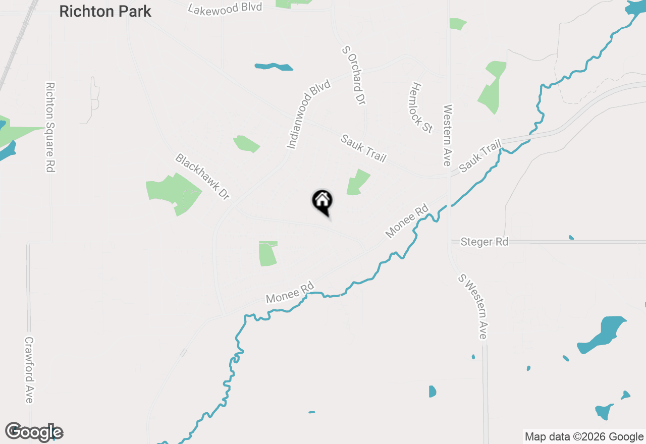 Map of 106 Blackhawk Drive, Park Forest, IL 60466