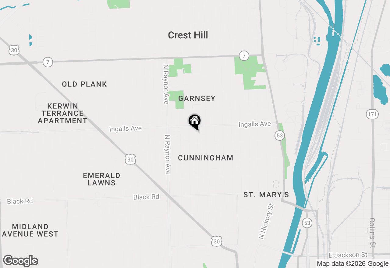 Map of 1114 Oakland Avenue, Joliet, IL 60435