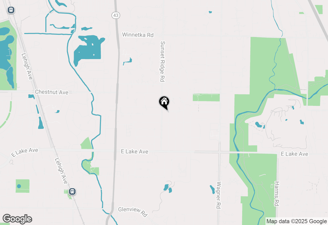 Map of 1625 Sunset Ridge Road, Glenview, IL 60025