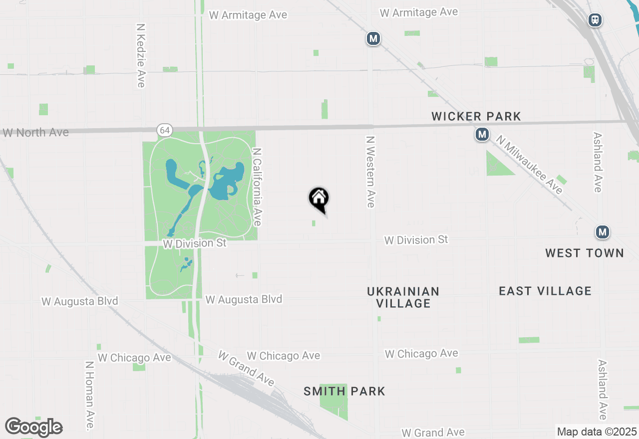 Map of 1247 N Rockwell Street #3, Chicago, IL 60622