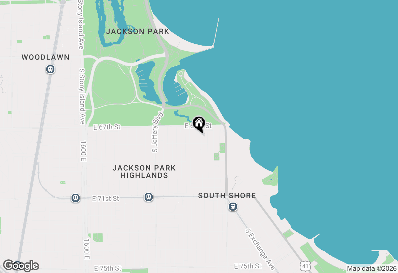 Map of 6738 S Crandon Avenue #1, Chicago, IL 60649