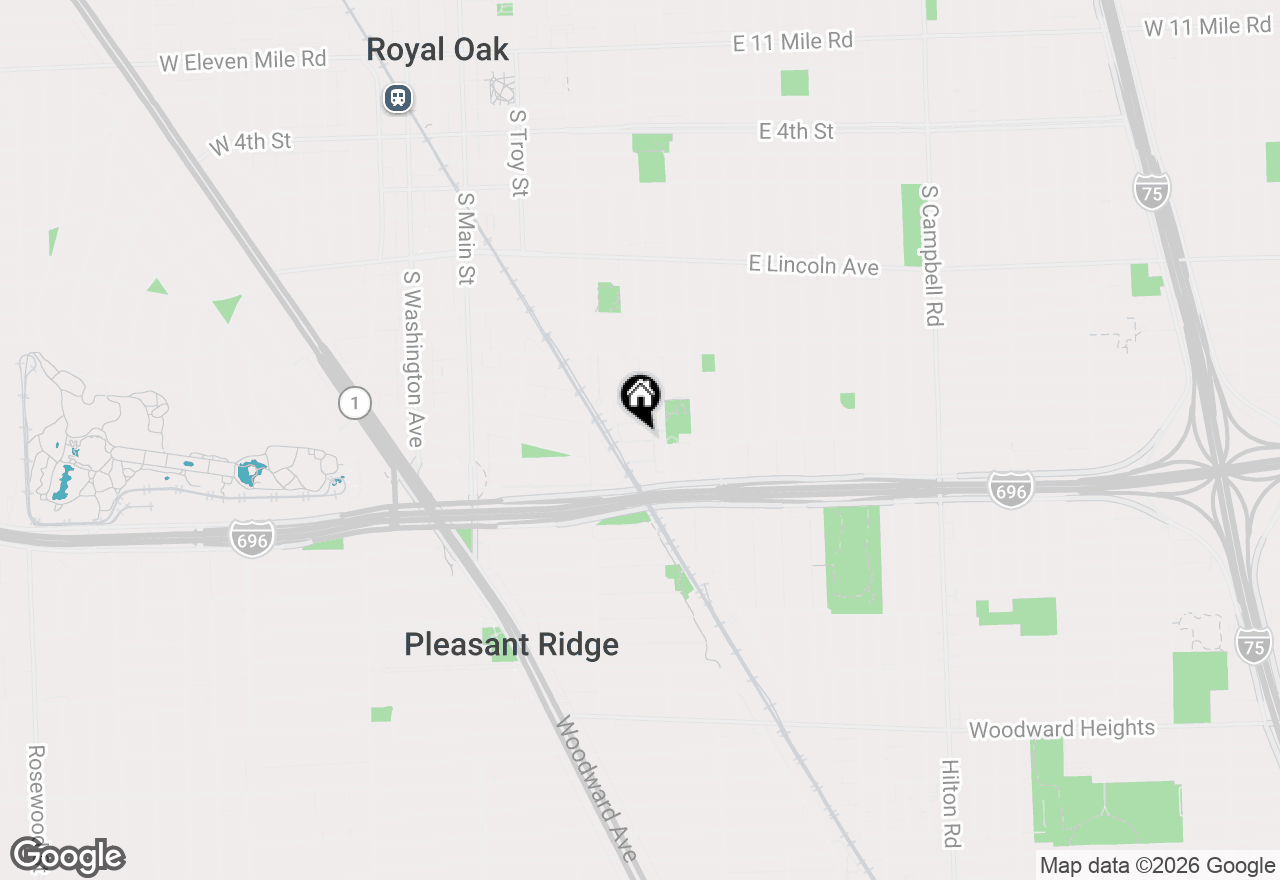 Map of 305 James Circle, Royal Oak, MI 48067