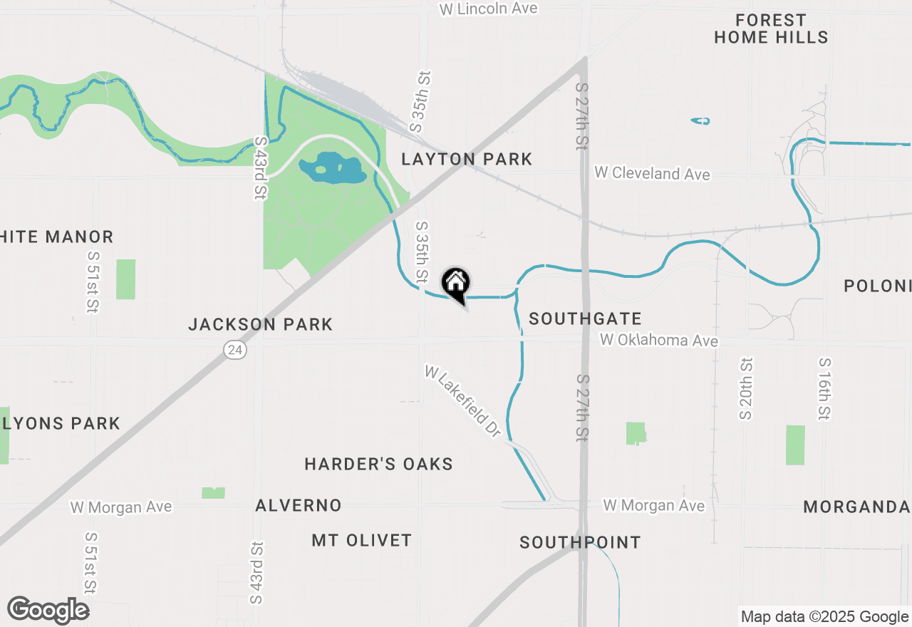 Map of 3311 W Manitoba St, Milwaukee, WI 53215