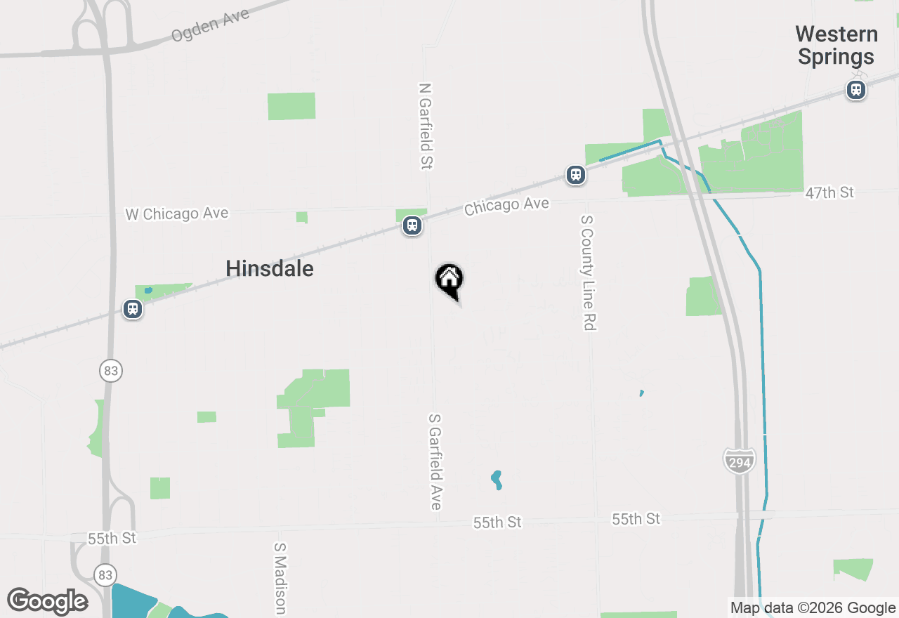 Map of 121 E 4th Street, Hinsdale, IL 60521