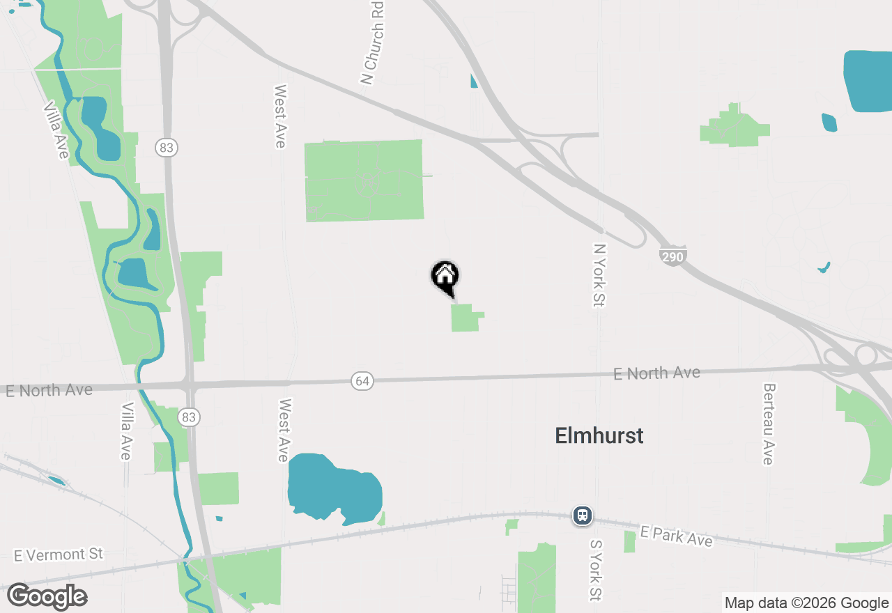 Map of 374 N Myrtle Avenue, Elmhurst, IL 60126