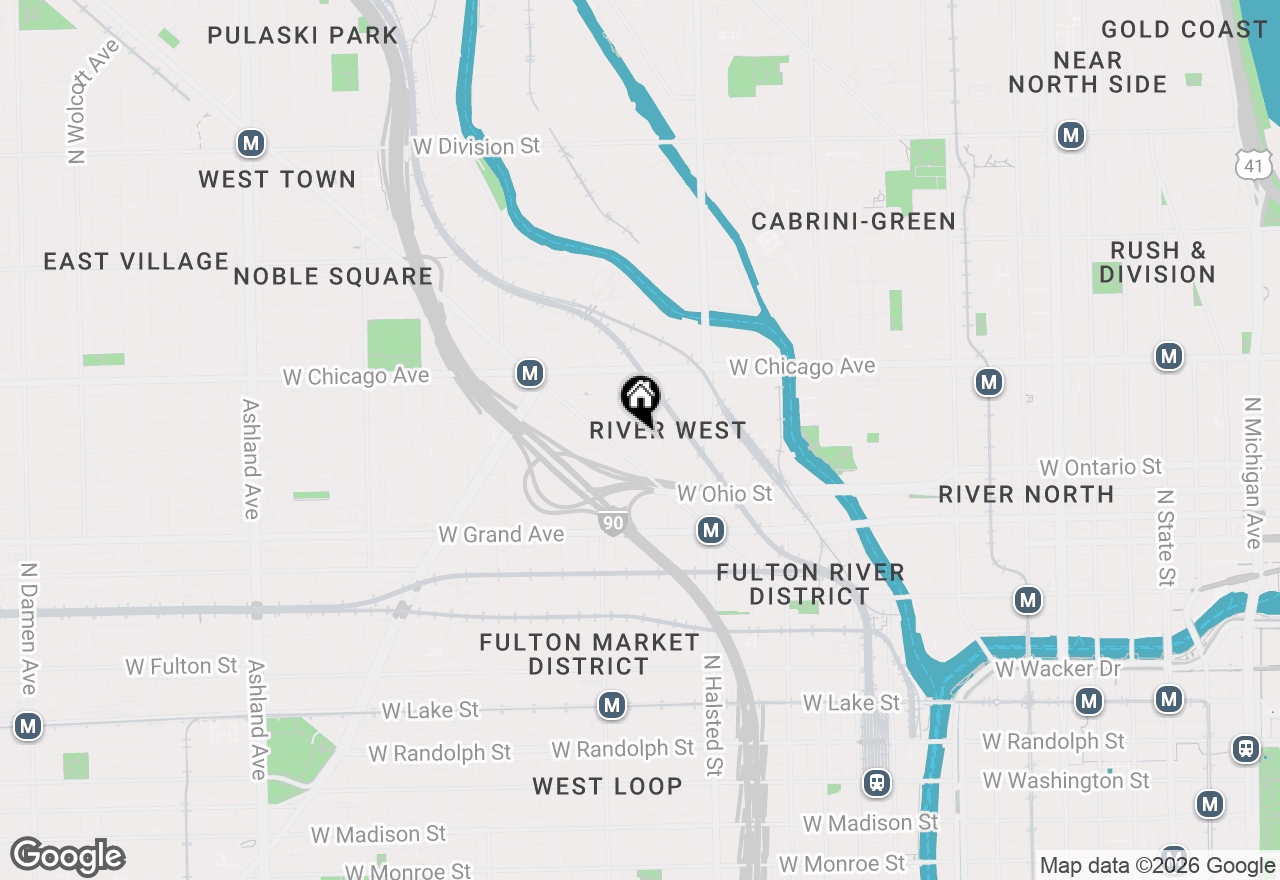 Map of 664 N Peoria Street #1N, Chicago, IL 60642