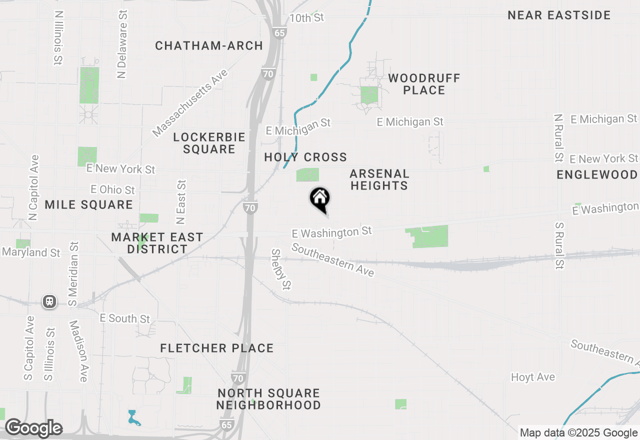 Map of 1229 E Market Street, Indianapolis, IN 46202