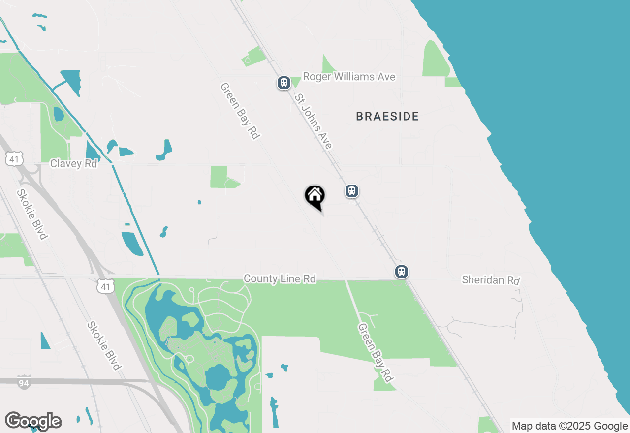 Map of 203 Green Bay Rd, Highland Park, IL 60035