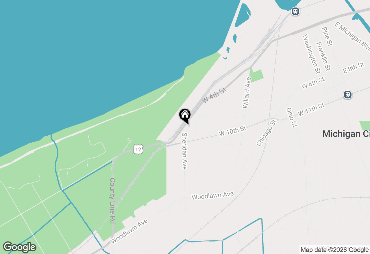 Map of 402 Sheridan Avenue, Michigan City, IN 46360