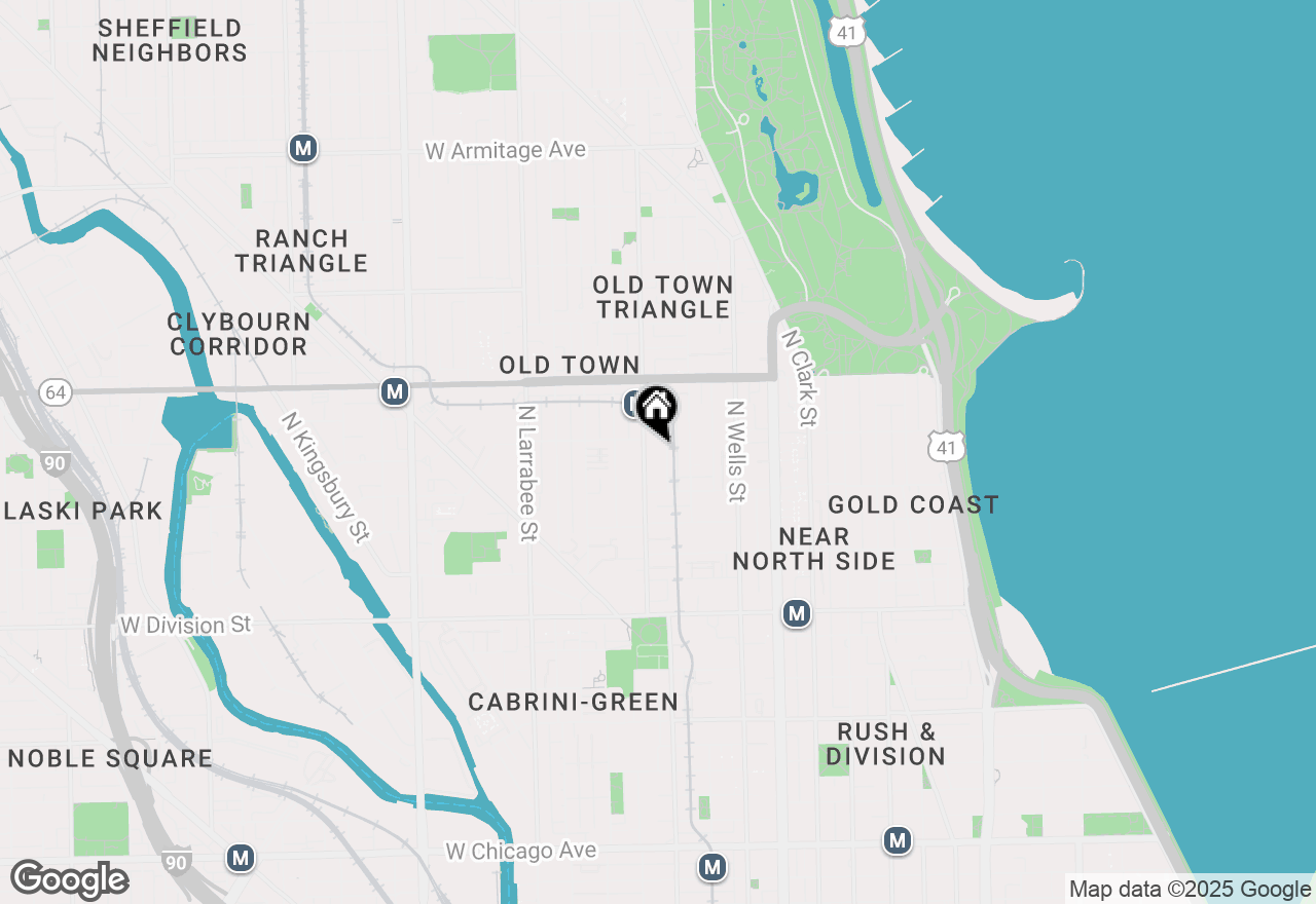 Map of 1444 N Orleans Street #9J, Chicago, IL 60610