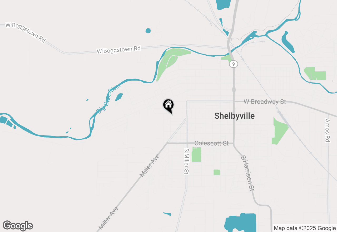 Map of 410 Montgomery Street, Shelbyville, IN 46176